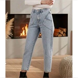 High Waisted Straight Leg Denim Jeans - Size 6, NWT